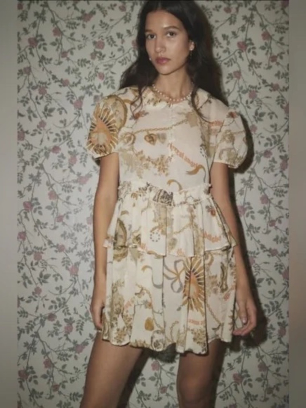 NWT Kimchi Blue Maria Collared Mini Dress Sz L Gothic Victorian Urban Outfitters